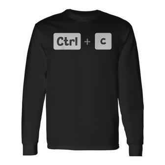 Copy Ctrl C Father's Day Mother's Day Long Sleeve T-Shirt - Seseable