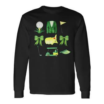 Coquette Bow Masters Golf Tournament Graphic Golfing Golfer Long Sleeve T-Shirt | Mazezy