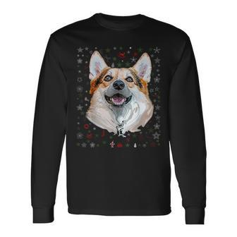 Corgi Lover Ugly Christmas Sweater Christmas Long Sleeve T-Shirt - Monsterry