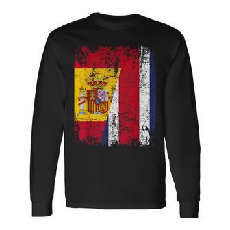 Costa Rica España Bandera De La Amistad Costa Rica Camiseta de manga larga - Regaloses