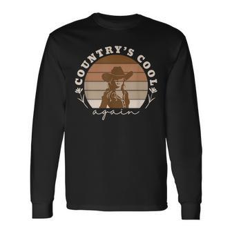 Country’S Cool Again Cowgirl Wildflowers And Wild Horses Long Sleeve T-Shirt - Monsterry DE