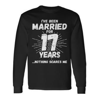 Couples Married 17 Years 17Th Wedding Anniversary Long Sleeve T-Shirt - Thegiftio UK