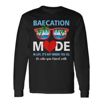 Couples Trip Matching Summer Vacation Baecation Mode-Vibes Long Sleeve T-Shirt - Monsterry AU