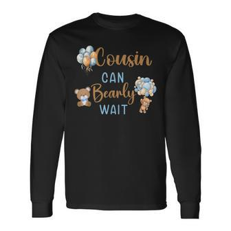 Cousin Can Bearly Wait Gender Neutral Baby Shower Matching Long Sleeve T-Shirt - Monsterry UK