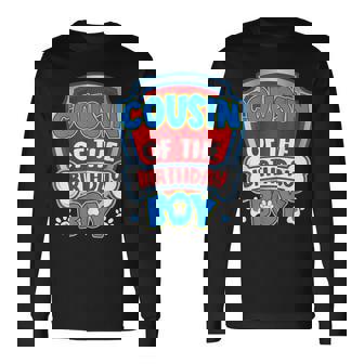 Cousin Of The Birthday Boy Dog Paw Family Matching Long Sleeve T-Shirt - Seseable