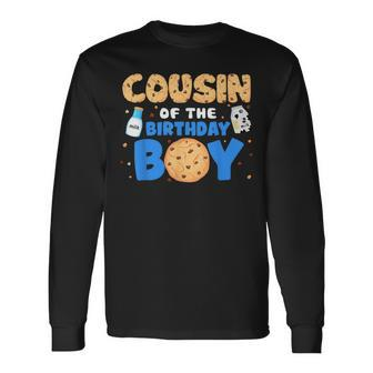 Cousin Of The Birthday Boy Milk And Cookies 1St Birthday Long Sleeve T-Shirt | Mazezy