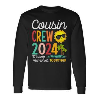 Cousin Crew 2024 Summer Vacation Beach Family Trip Matching Long Sleeve T-Shirt - Thegiftio UK