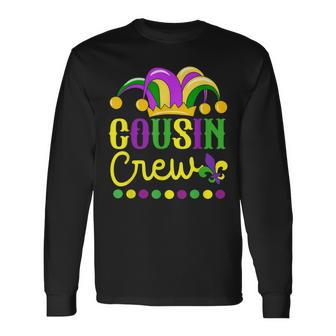 Cousin Crew Mardi Gras Family Outfit For Adult Toddler Baby Long Sleeve T-Shirt - Thegiftio UK