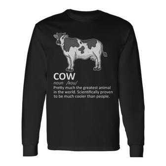 Cow Definition Milk Dairy Cattle Farmer Long Sleeve T-Shirt | Mazezy