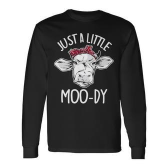 Cow Just A Little Moo Dy Cow Lover Long Sleeve T-Shirt | Mazezy