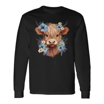 Cow Scottish Highland Cow Western Wear Highland Cow Long Sleeve T-Shirt - Monsterry