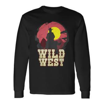 Cowboy Wild West Western Country Saddle Long Sleeve T-Shirt - Monsterry AU
