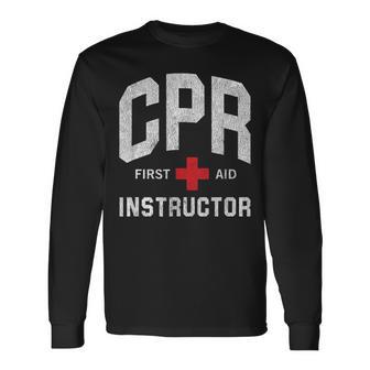 Cpr First Aid Aed Instructor Long Sleeve T-Shirt - Monsterry DE