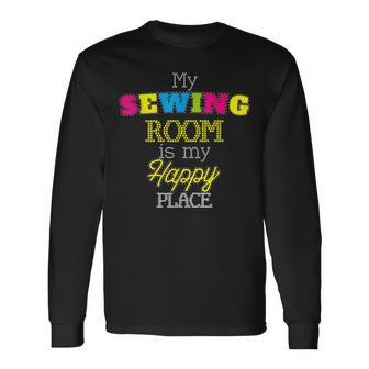 Craft Knitting Sewing Room Pattern Quilting T Long Sleeve T-Shirt - Monsterry AU