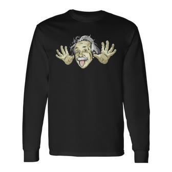 Crazy Physics Professor Wears Tongue Out Albert Genie Long Sleeve T-Shirt - Monsterry CA