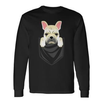 Cream French Bulldog Pocket Graphic Dog Long Sleeve T-Shirt - Monsterry DE