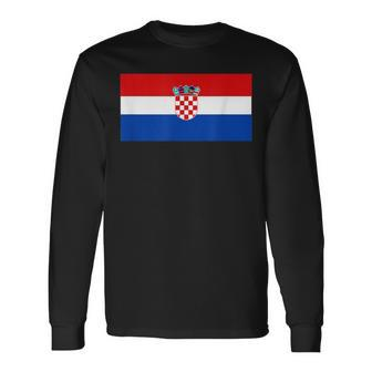 Croatia 2021 Flag Love Soccer Cool Football Fans Support Long Sleeve T-Shirt - Seseable