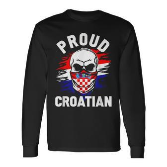 Croatia Men's Zagreb Croatia Hrvatska Black Langarmshirts - Seseable