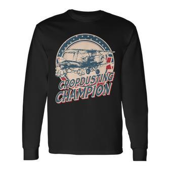 Cropdusting Champion Duster Plane Vintage Long Sleeve T-Shirt - Monsterry UK