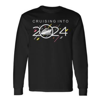 Cruising Into 2024 New Years Cruise Family Cruise 2024 Long Sleeve T-Shirt - Seseable