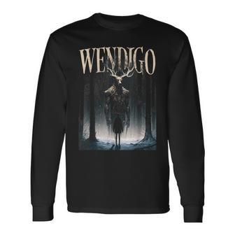 Cryptid Wendigo Ghost Of The Forest Graphic Long Sleeve T-Shirt - Monsterry AU