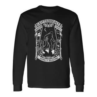 Cryptozoology Society Bigfoot Mothman Cryptid Loch Ness Long Sleeve T-Shirt - Seseable