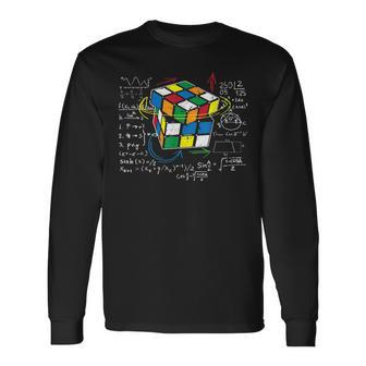 Cube Magique Avec Équations Mathématiques Retro Nerdy Rubik T-shirt à manches longues - Cadeauxyz