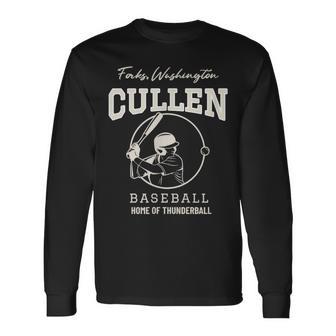 Cullen Baseball Forks Washington Home Of Thunder Ball Long Sleeve T-Shirt - Monsterry CA