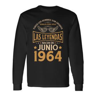 Cumpleaños Hombre Regalos Las Leyendas Junio 1964 Camiseta de manga larga - Regaloses