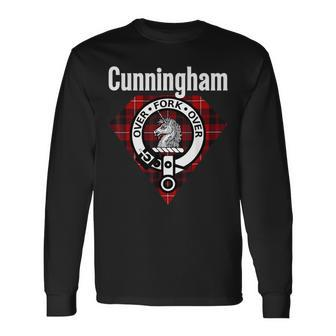 Cunningham Clan Scottish Name Coat Of Arms Tartan Long Sleeve T-Shirt - Seseable