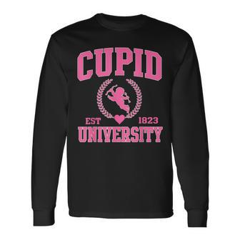 Cupid University Cute Valentine's Day Xoxo Long Sleeve T-Shirt - Monsterry CA