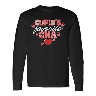 Cupid's Favorite Cna Valentine Certified Nursing Assistant Long Sleeve T-Shirt - Seseable