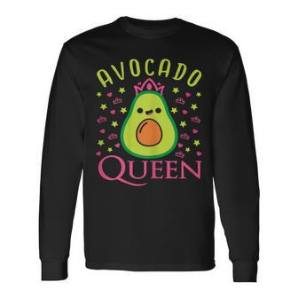 Cute Avocado Queen Vegan Heart Langarmshirts - Seseable