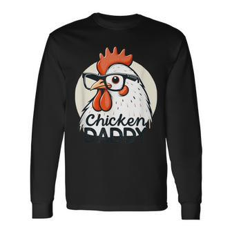 Cute Chicken Daddy Vintage Poultry Farmer Fathers Day Long Sleeve T-Shirt - Seseable