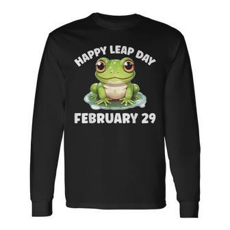 Cute Frog February 29Th Leap Day 2024 Long Sleeve T-Shirt - Monsterry