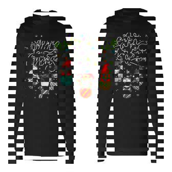 Cute Gnomes Merry Christmas Light Family Gnome Xmas Matching Long Sleeve T-Shirt | Mazezy