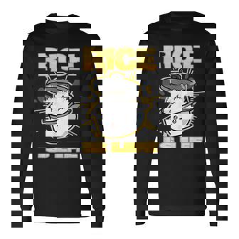 Cute Kawaii Rice Is Life Filipino Food Philippines Long Sleeve T-Shirt - Monsterry