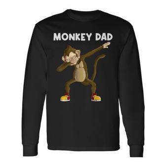 Cute Monkey For Dad Papa Gorilla Ape Chimpanzee Animal Long Sleeve T-Shirt - Monsterry AU