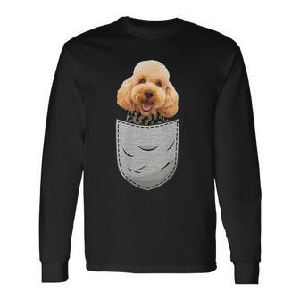 Cute Poodle Pudelhund Caniche Dog Lovers And Pocket Owner Long Sleeve T-Shirt - Monsterry