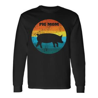 Cute Pot Belly Pig Mom Vintage Pig Lovers Long Sleeve T-Shirt | Mazezy