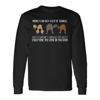 Cute Rescue Dog Lovers Wiggle Butt Long Sleeve T-Shirt - Monsterry