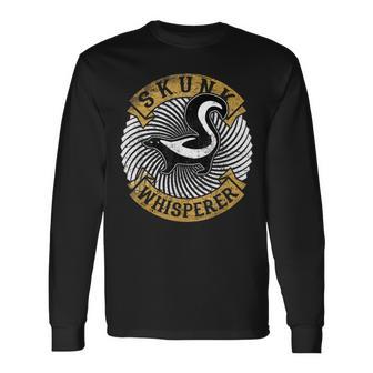 Cute Skunk Whisperer Disressed Love Skunks Long Sleeve T-Shirt - Monsterry DE