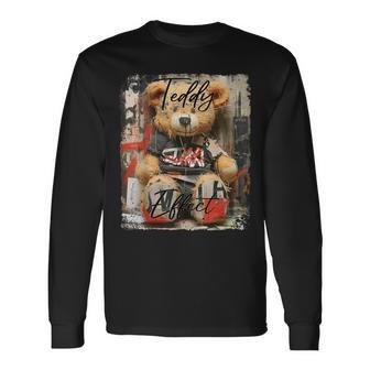 Cute Teddy Bear Graffiti Vintage Teddy Long Sleeve T-Shirt | Mazezy
