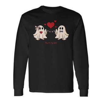 Cute You're My Boo Ghost Cute Spooky Valentine's Day Long Sleeve T-Shirt - Thegiftio UK