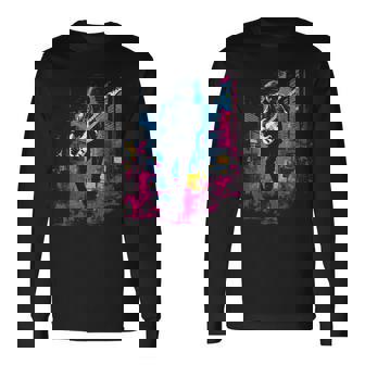 Cybyerpunk Guitarrista Banda Guitarrista Guitarra Eléctrica Camiseta de manga larga - Regaloses
