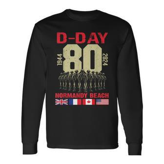D Day Normandy Landings 80Th Anniversary 1944 2024 Long Sleeve T-Shirt - Thegiftio UK