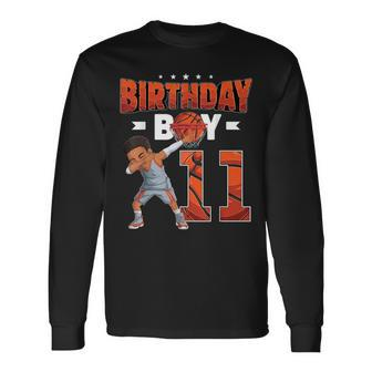 Dabbing Basketball Player 11 Years Old Boy 11Th Birthday Long Sleeve T-Shirt - Monsterry CA