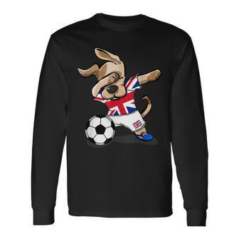 Dabbing Dog United Kingdom Soccer Fans Jersey Uk Football Long Sleeve T-Shirt - Thegiftio UK