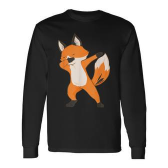 Dabbing Fox Wildlife Animal Lover Zookeeper Long Sleeve T-Shirt - Monsterry UK