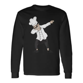 Dabbing Koch Chef Pizza Baker Chef With Chef's Hat Langarmshirts - Seseable